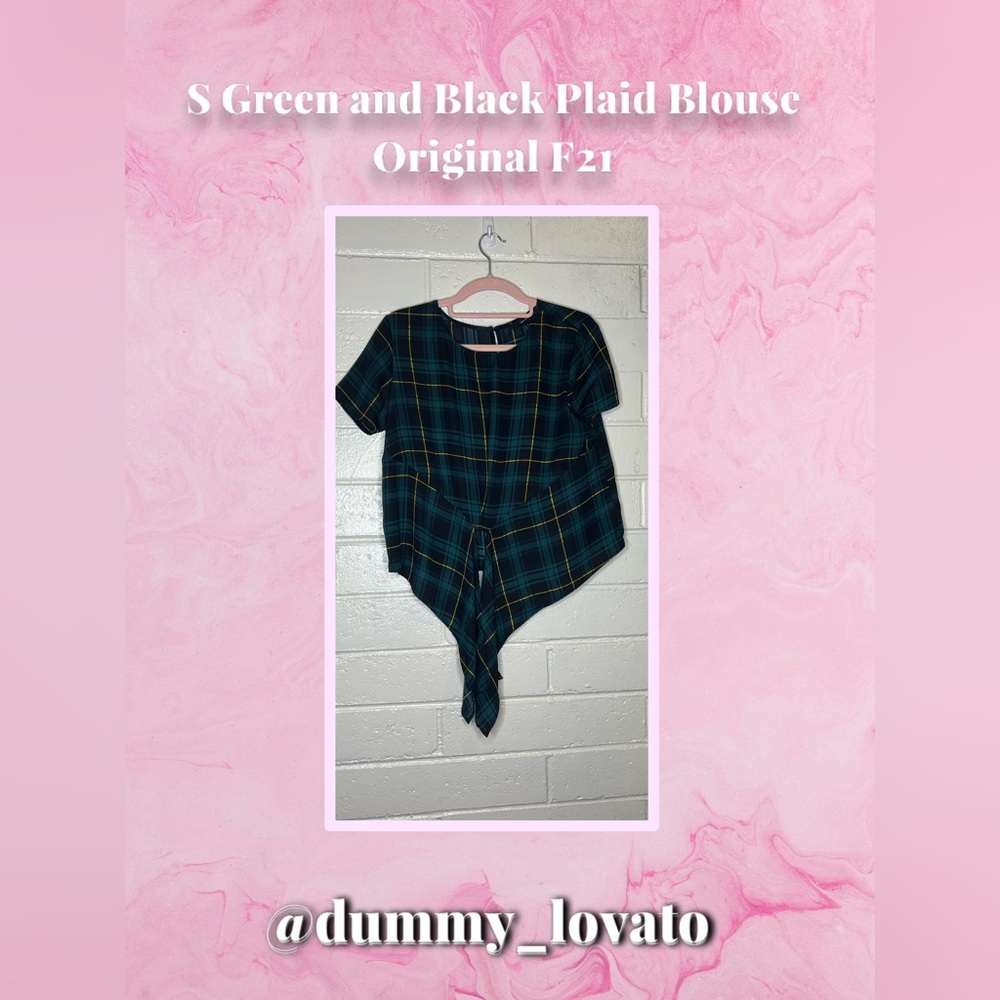 Women’s Green and Black Plaid Blouse